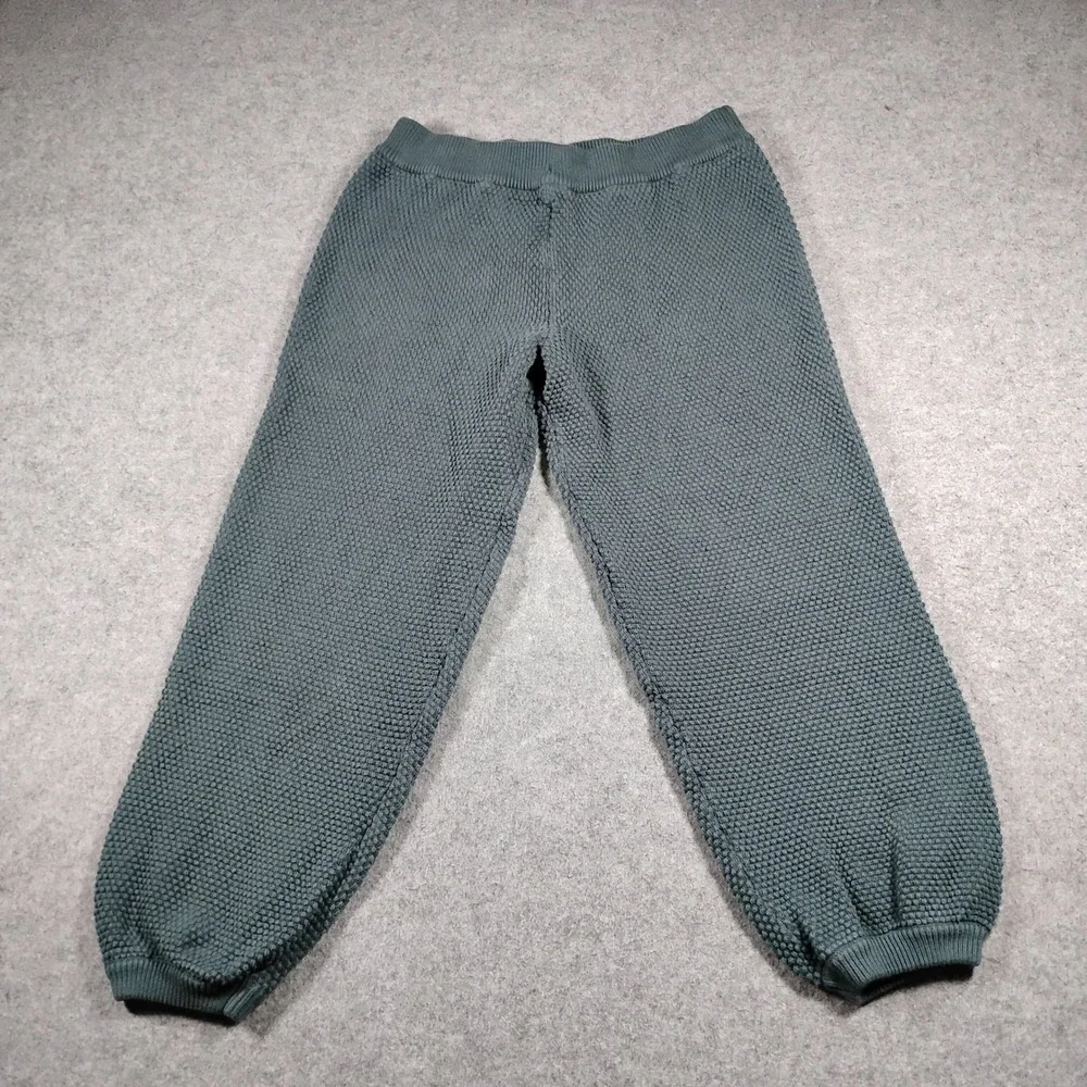 Free People FP Beach Popcorn Knit Jogger Pants Women Small Teal Green Loungewear
